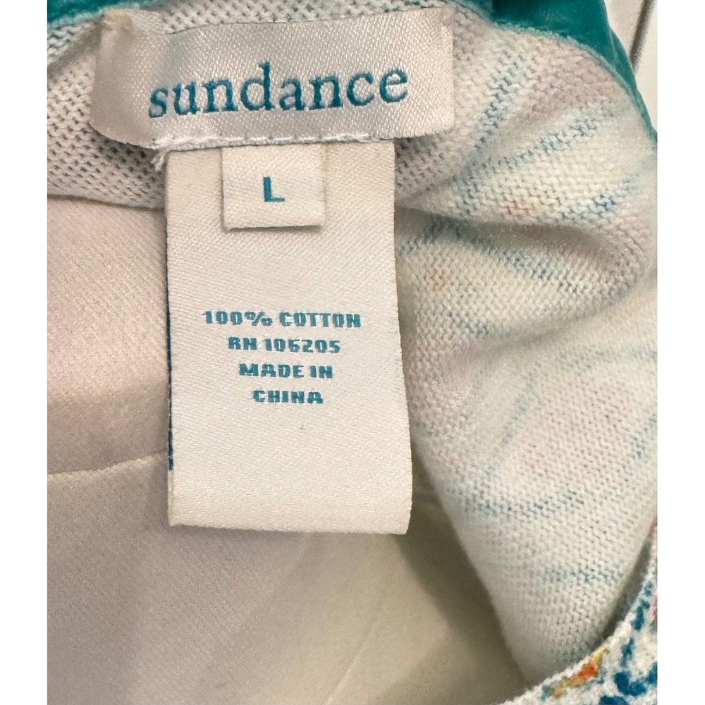 Sundance Womens Large Cotton Geometric Diamond Ikat Button Front Cardigan Blue - Picture 4 of 4